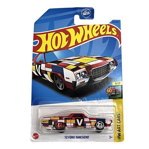 Hot Wheels '72 Ford Ranchero Art Cars Red Block Print 2021 Diecast 1:64 - Picture 1 of 7